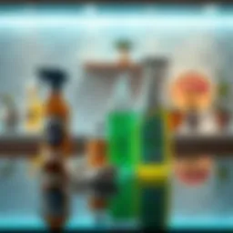 An array of safe cleaning products for glass induction cooktops