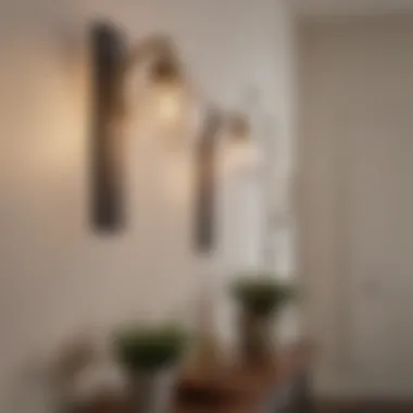 Charming Wall Sconces in Entryway Charming wall sconces illuminating a modern farmhouse entryway.