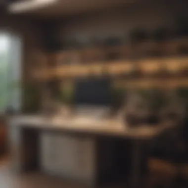 Functional workspace featuring innovative cabinet lighting solutions