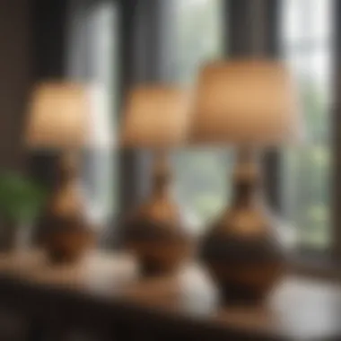 Natural Light and Stylish Table Lamps Natural light streaming in through large windows complemented by stylish table lamps.