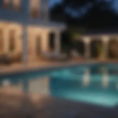 Elegant Accent Lighting for Outdoor Pools Outdoor pool area with elegant LED accent lighting