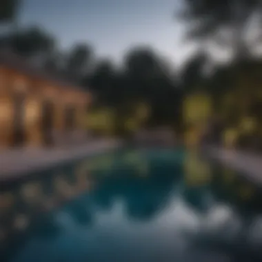 Inviting Landscape Lighting Around the Pool Landscape lighting enhancing a poolside atmosphere