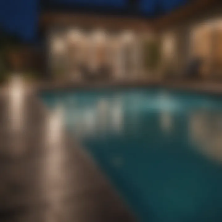 Close-up of LED pool lights and their energy-efficient features
