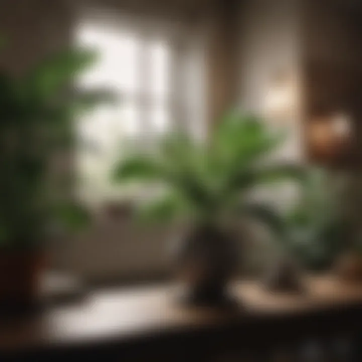 Stylishly placed indoor plants enhancing living space decor.