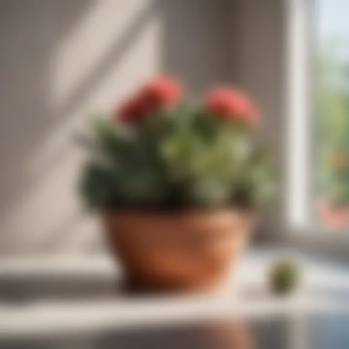 Sunlit corner with thriving succulents and cacti
