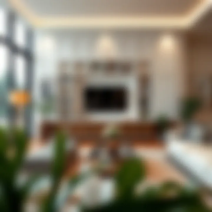 Chic Living Room with White Wall Storage Elegant living room featuring white wall storage enhancing decor