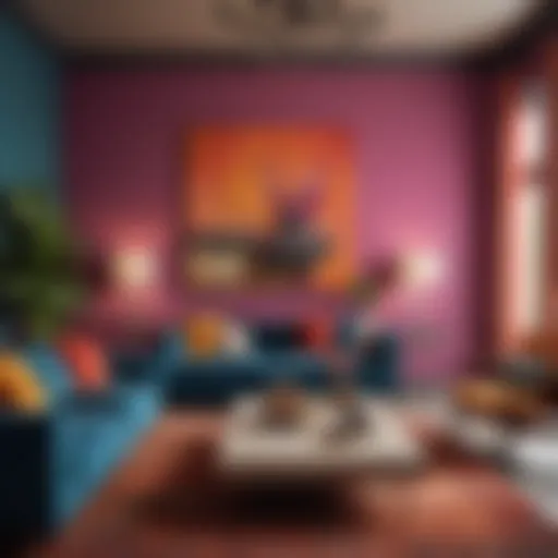Vibrant color palette for living room decor