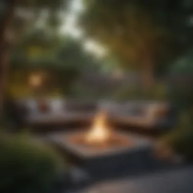 Inviting Fire Pit Area Cozy fire pit setup surrounded by greenery