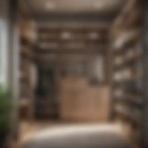 Elegant closet organization showcasing unique shelving