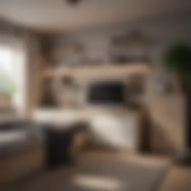 Modern bedroom with multifunctional furniture