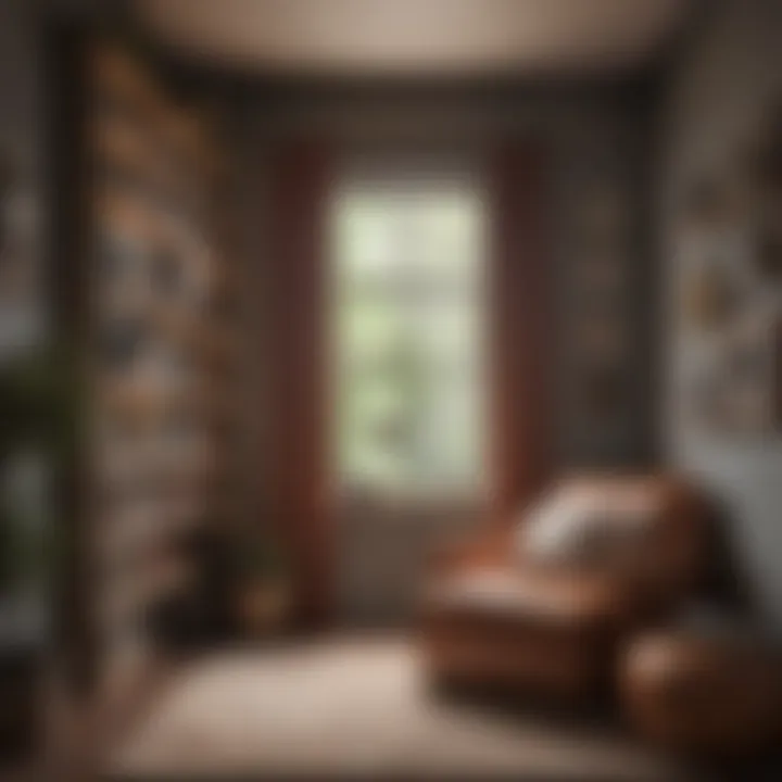 Stylish and cozy reading nook in a teenage room