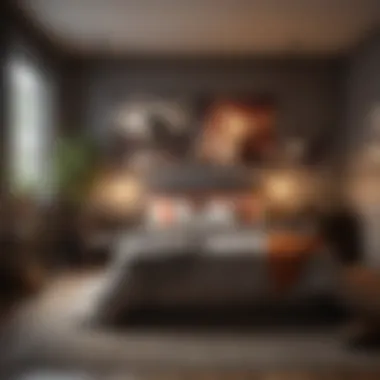 Thematic bedroom decor with sports elements