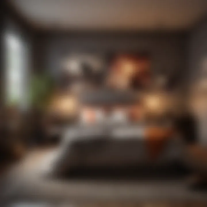 Thematic bedroom decor with sports elements