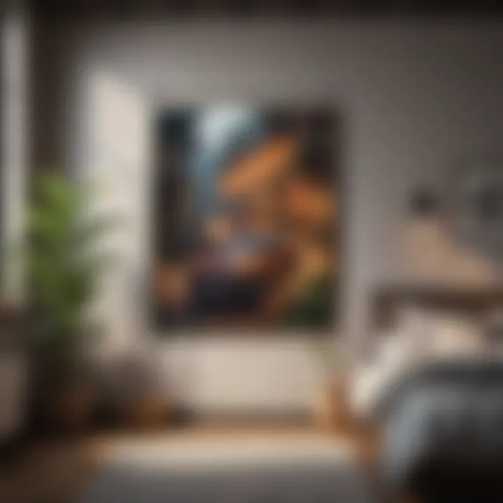Creative wall art and posters in a teenage room