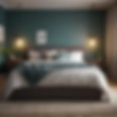 Inviting Bedroom Layout Inviting bedroom layout with creative use of space and color
