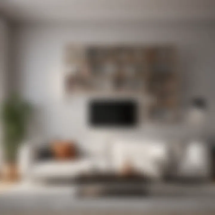 Modern minimalist bookshelf design seamlessly integrated into a living room.