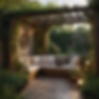 A cozy garden nook with integrated seating and creative landscaping.