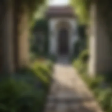 Inviting Garden Pathway to Front Entrance Charming garden pathway leading to a welcoming entrance