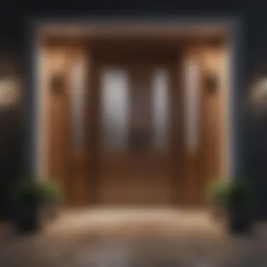Stylish Wooden Front Door Design Modern wooden front door with stylish sidelights