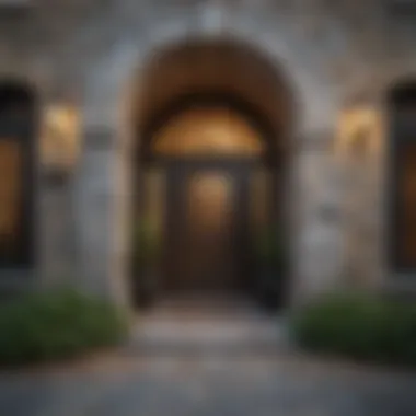 Striking Stone Façade for Entrances Unique stone façade enhancing the entrance appeal