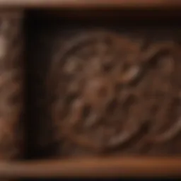 Elegant wooden shelf cover with intricate carvings