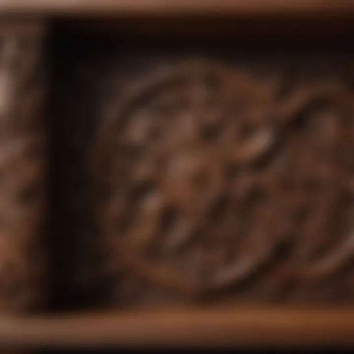 Elegant wooden shelf cover with intricate carvings