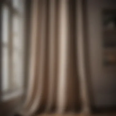 Stylish Fabric Drapery for Shelf Enhancement Modern fabric drapes elegantly over a shelf