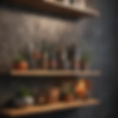 Wallpaper as a Unique Shelf Interior Decor Creative use of wallpaper to decorate shelf interiors