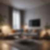 Stylish studio apartment with a multifunctional sofa bed