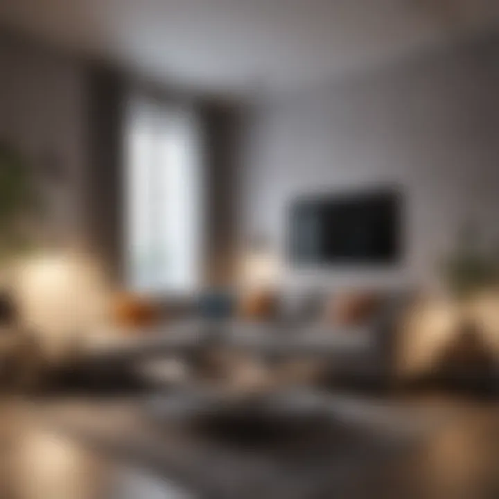Stylish studio apartment with a multifunctional sofa bed