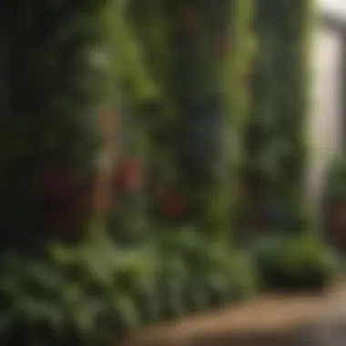A vertical garden showcasing a variety of plants in an artistic arrangement.
