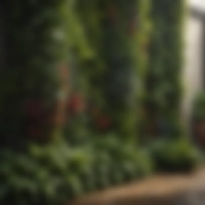 A vertical garden showcasing a variety of plants in an artistic arrangement.