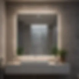 Sleek LED backlit mirror enhancing bathroom elegance