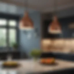 Elegant pendant lighting over a kitchen island
