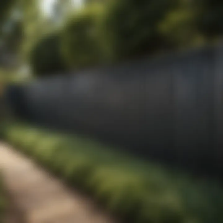 Sleek modern metal fencing surrounding a contemporary garden.