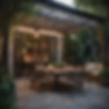Inviting Dining Area on the Patio An inviting dining setup on a spacious patio surrounded by greenery