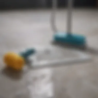 A collection of household items used for cleaning the shower floor, emphasizing their effectiveness