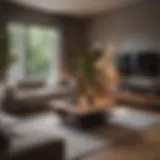 A cozy modern sitting area with plush furniture and a sleek coffee table