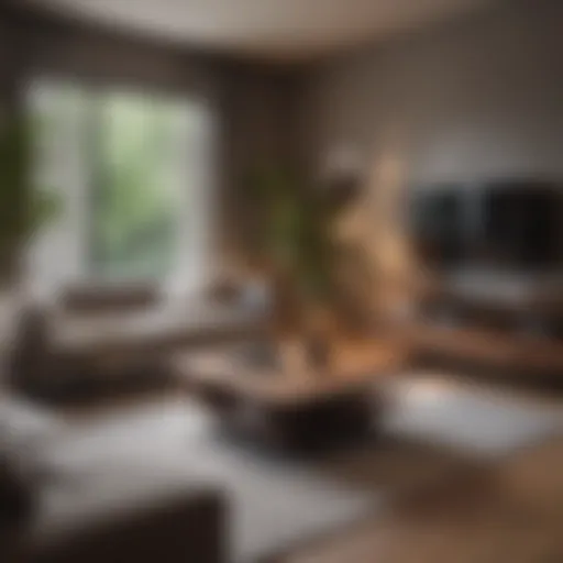 A cozy modern sitting area with plush furniture and a sleek coffee table