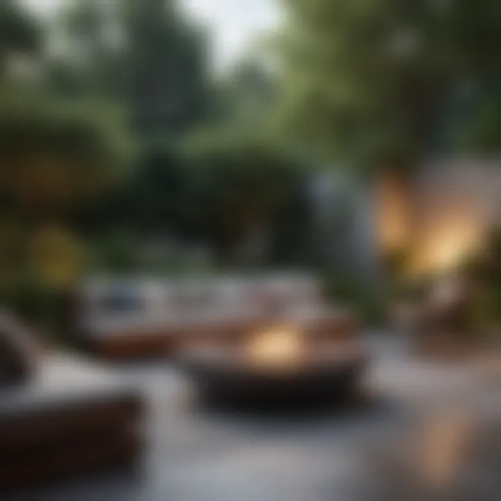 An outdoor sitting space blending nature with contemporary design