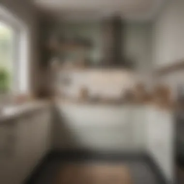 Chic Color Palette in Small Kitchen Elegant small kitchen featuring a chic color palette