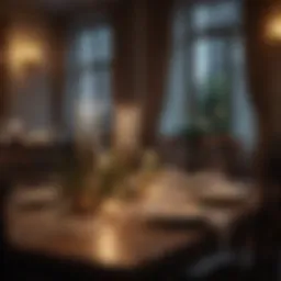 Elegant candlelight setup on a dining table