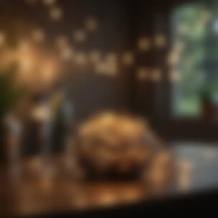 Charming fairy lights intertwined with table decor