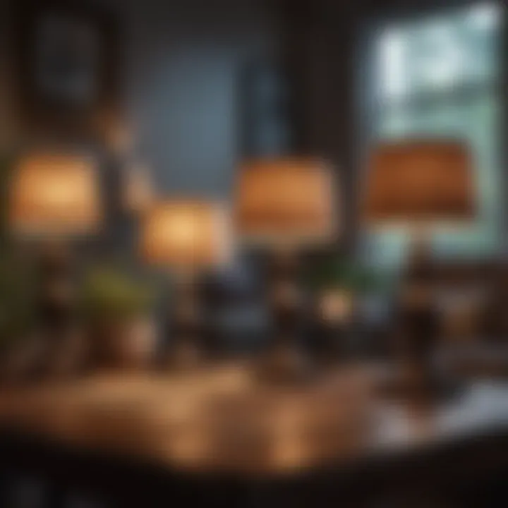 Sophisticated table lamps illuminating a cozy gathering