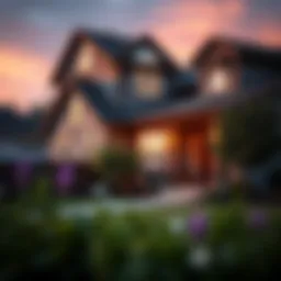 A serene neighborhood setting highlighting ideal locations for home buyers