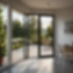 A beautifully framed patio door showing natural light and outdoor views