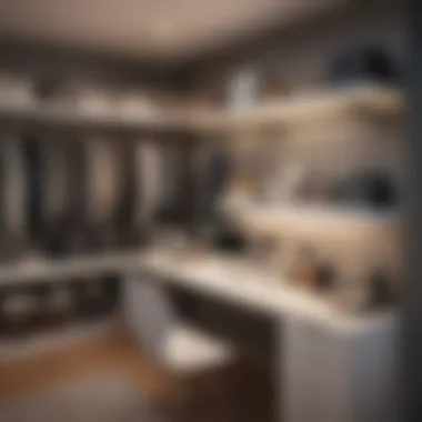 An organized closet desk featuring clever storage options Organized closet desk with storage solutions