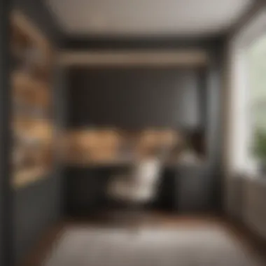 A chic built-in closet desk showcasing modern aesthetics Stylish built-in closet desk with modern decor