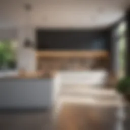 Modern kitchen layout showcasing open space and functionality