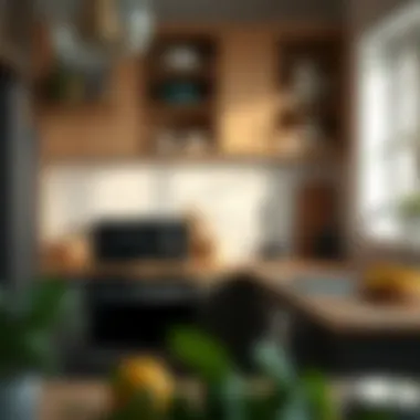 An organized kitchen demonstrating optimal space utilization.